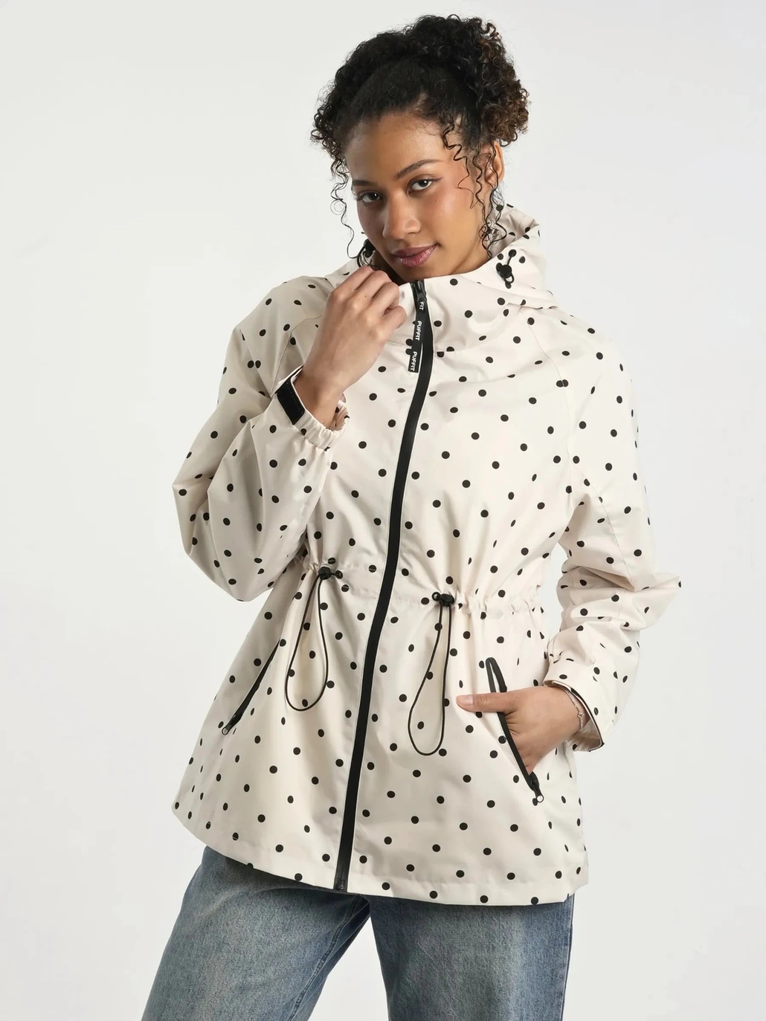 STM-TEX™ Polka Dot Full-Zip Rain Jacket - PUFFIT