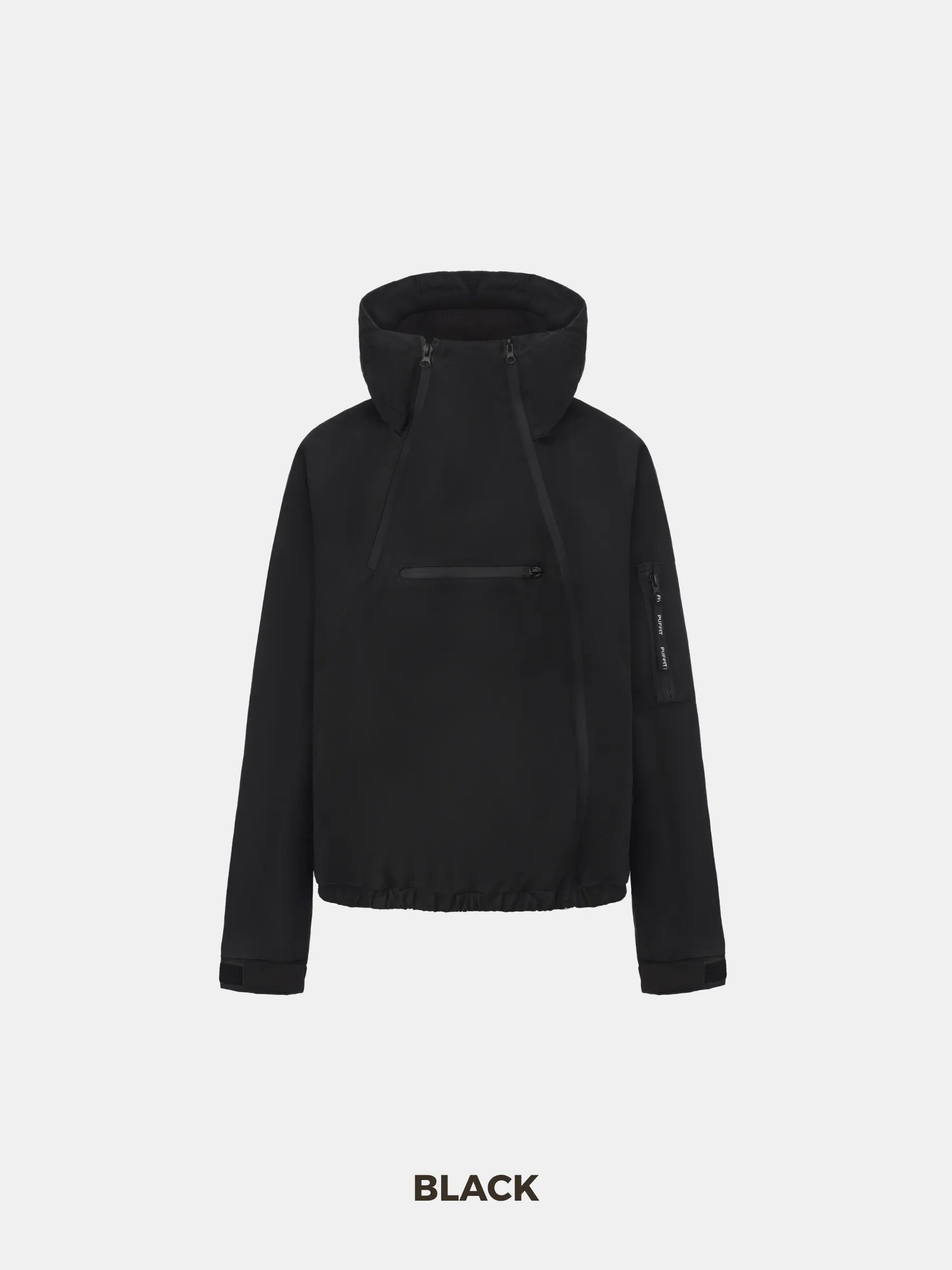 STM-TEX™ Short Asymmetric Zip Rain Hoodie - PUFFIT