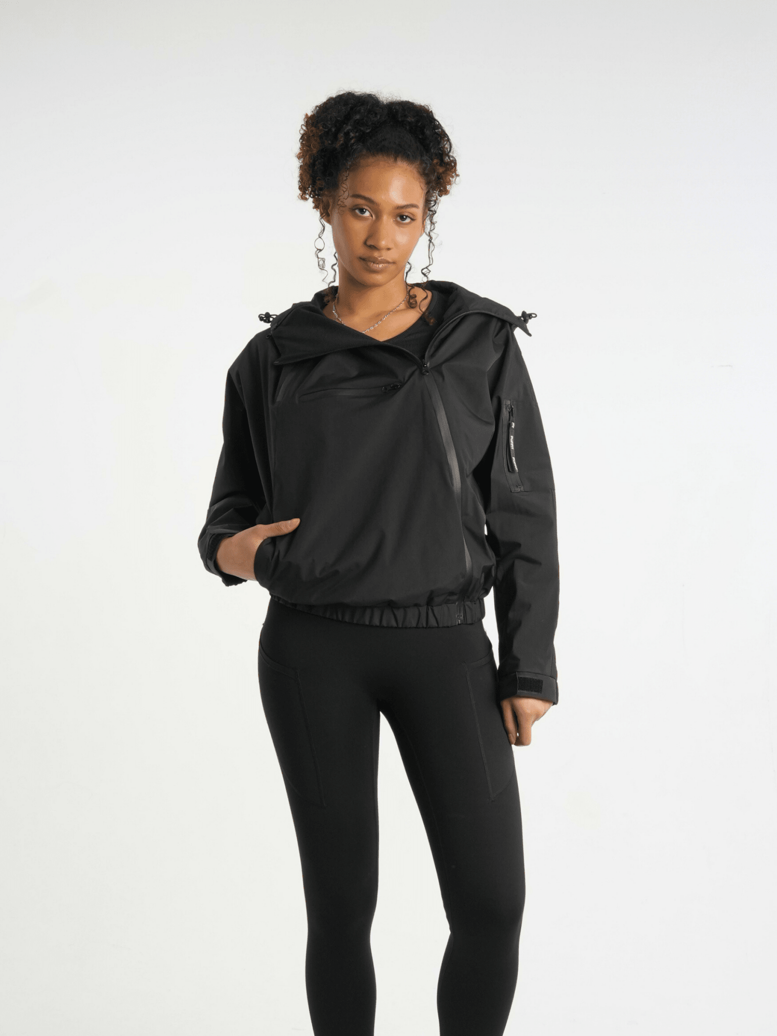 STM-TEX™ Short Asymmetric Zip Rain Hoodie - PUFFIT