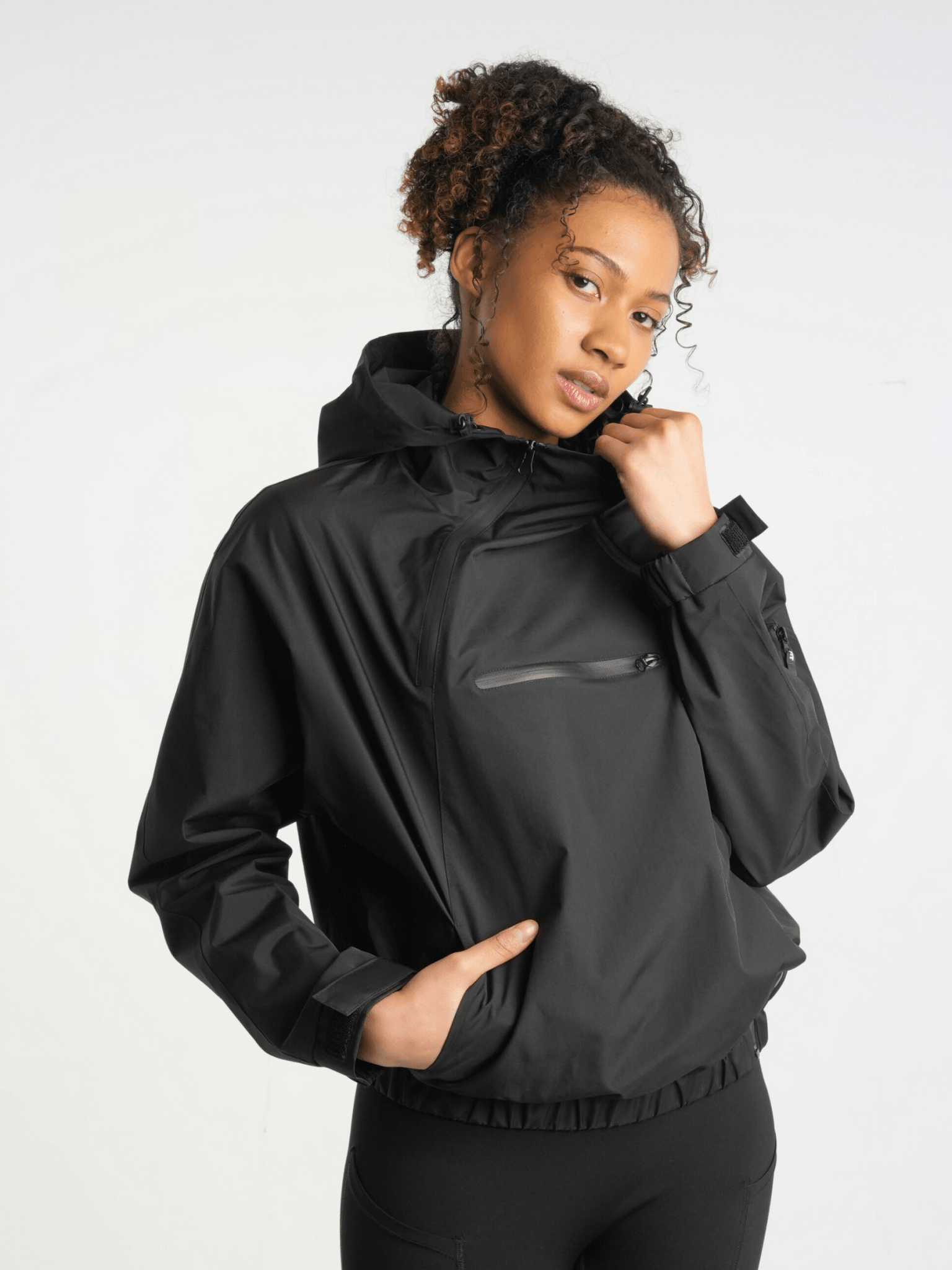 STM-TEX™ Short Asymmetric Zip Rain Hoodie - PUFFIT