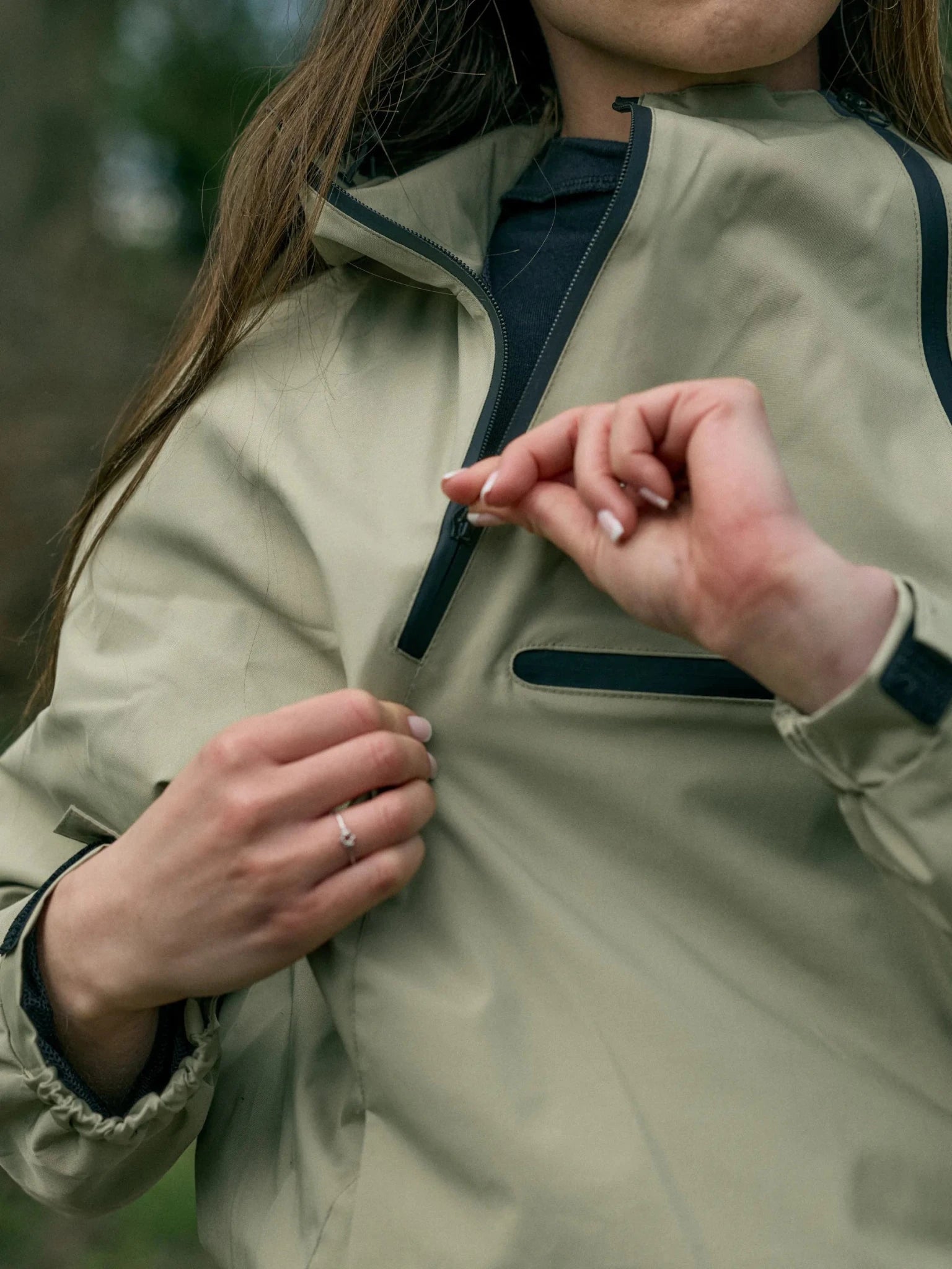 STM-TEX™ Short Asymmetric Zip Rain Hoodie - PUFFIT