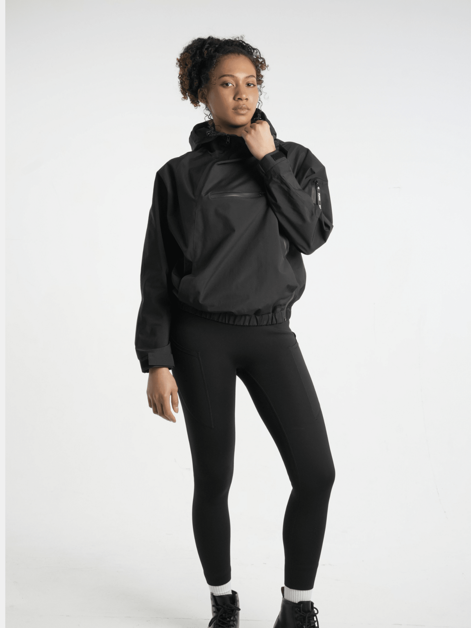 STM-TEX™ Short Asymmetric Zip Rain Hoodie - PUFFIT