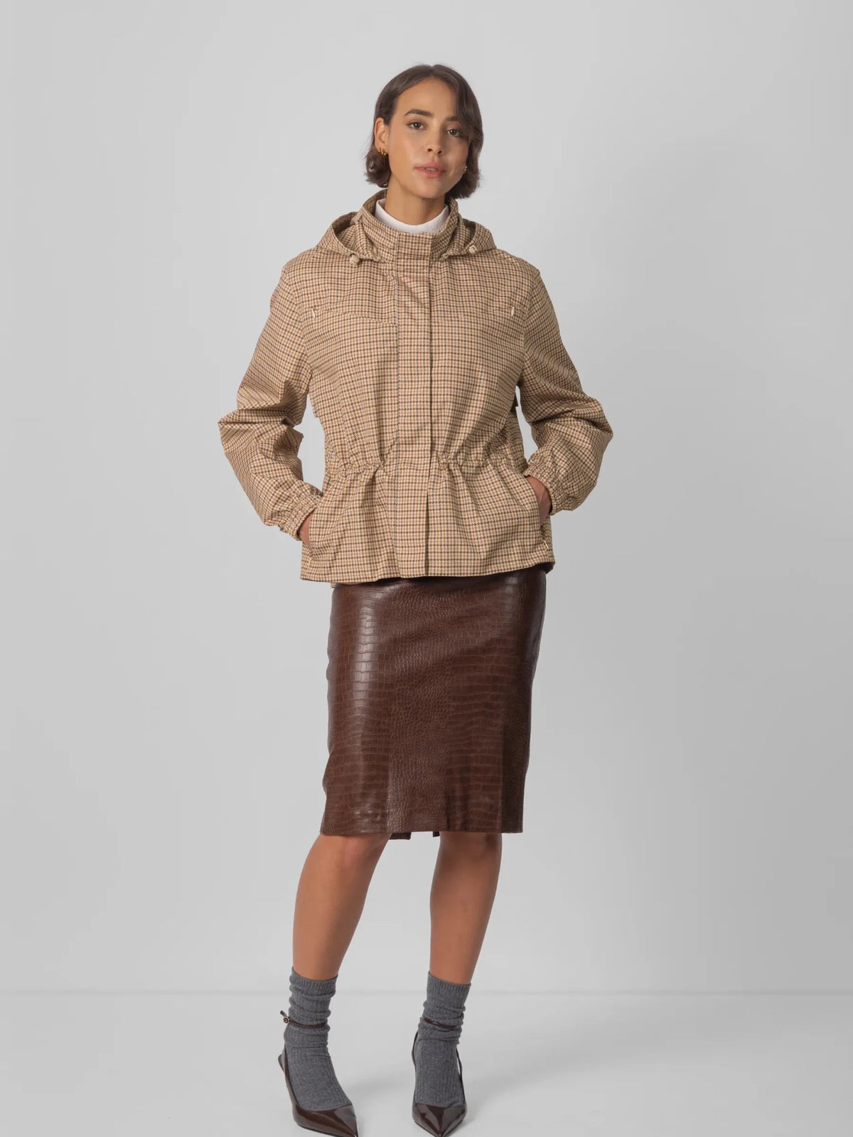 STM-TEX™ Short Drawstring Waist Rain Jacket - PUFFITPK15