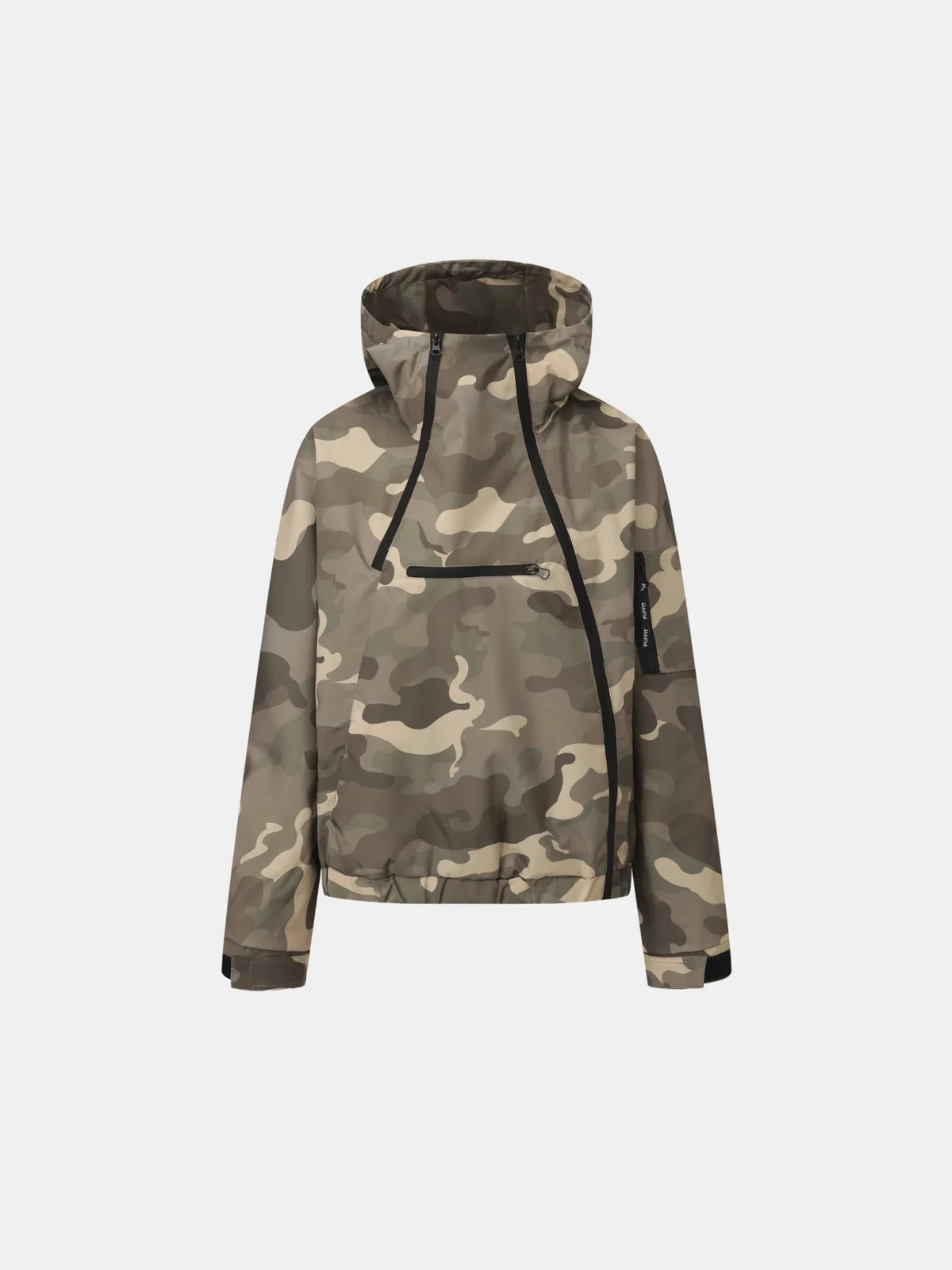 STM-TEX™ Taupe Camo Short Asymmetric Zip Rain Hoodie