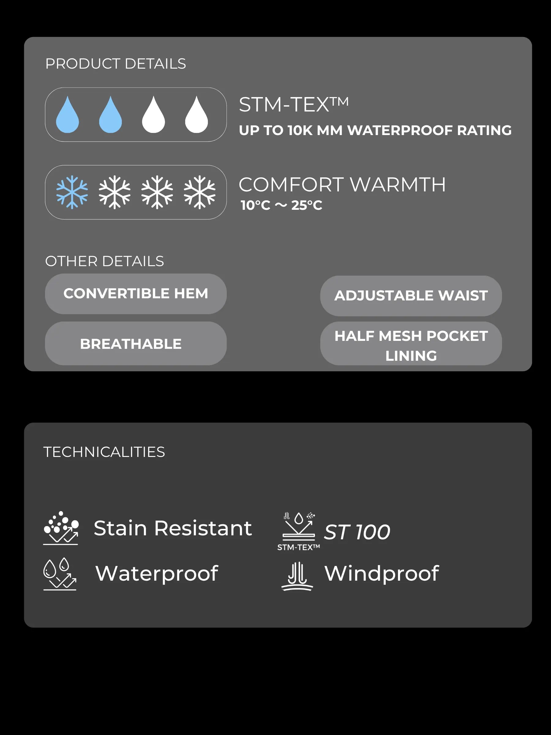 STM-TEX™ Waterproof Relax Fit Straight Leg Trousers - PUFFIT
