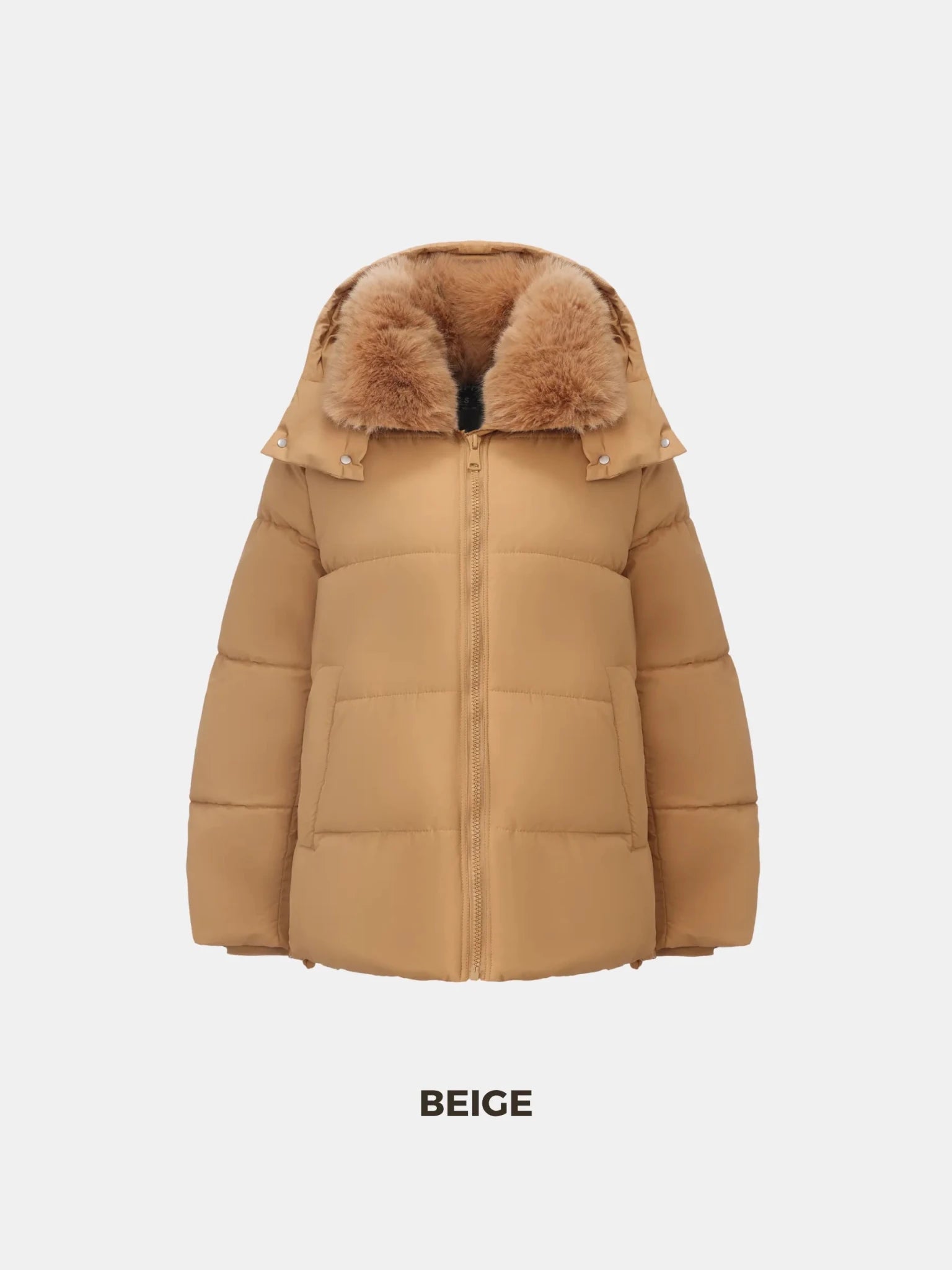 WarmCore™ Detachable Faux Fur Collar Hooded Puffer - PUFFIT