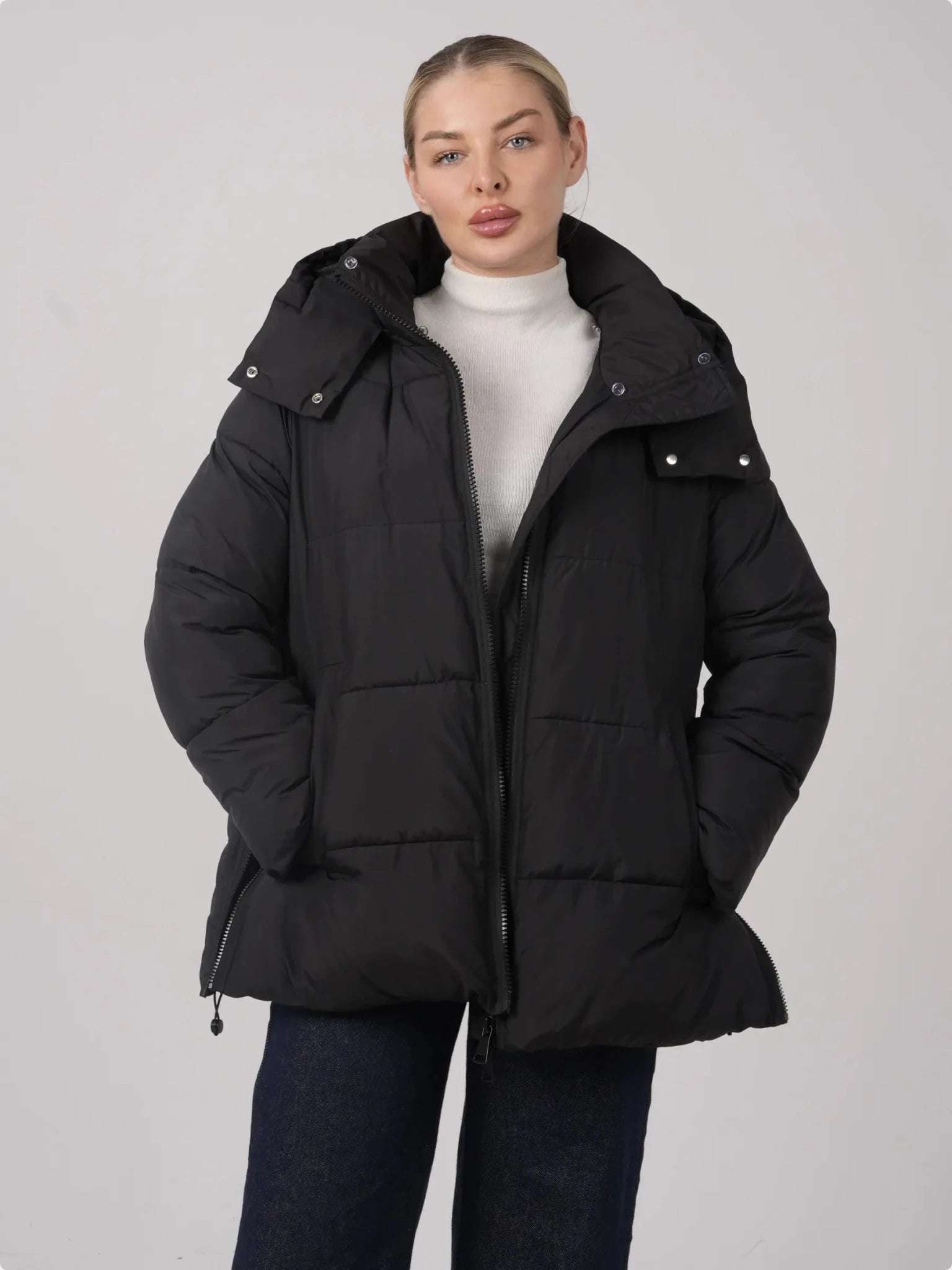 WarmCore™ Detachable Faux Fur Collar Hooded Puffer - PUFFIT