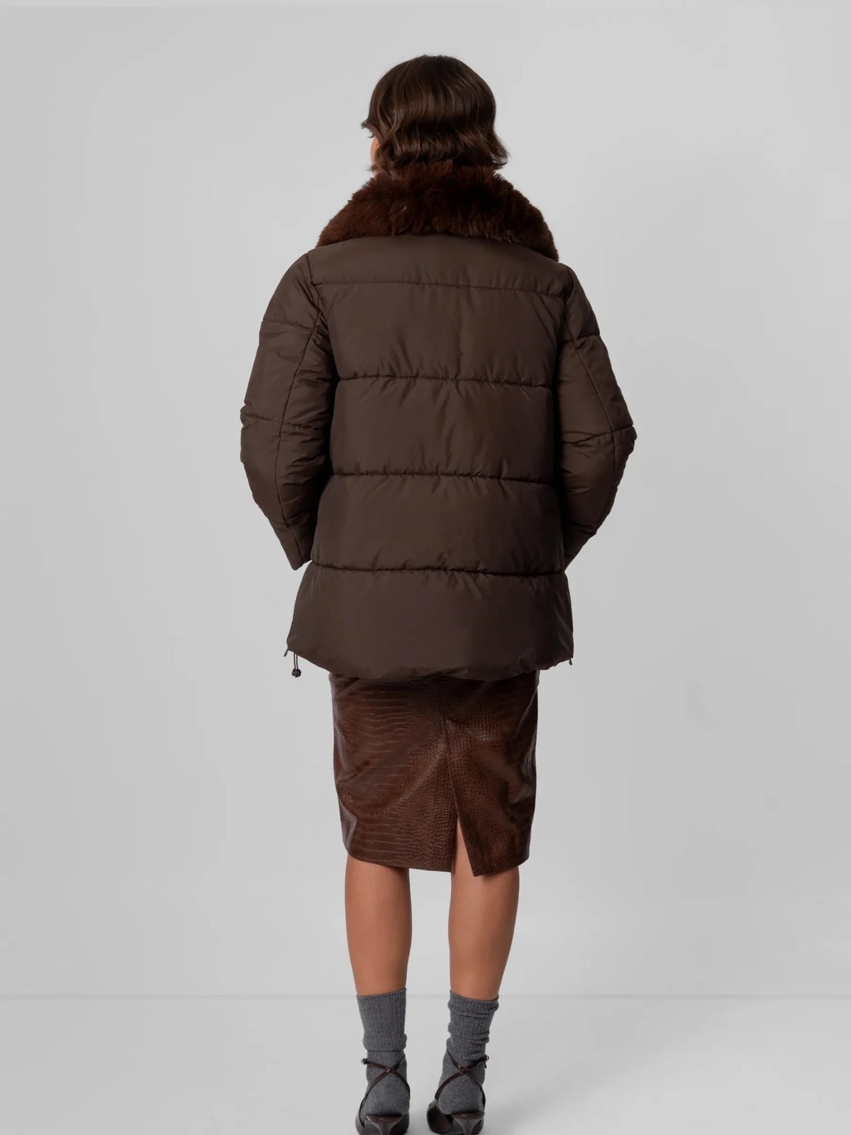 WarmCore™ Detachable Faux Fur Collar Hooded Puffer - PUFFITC22