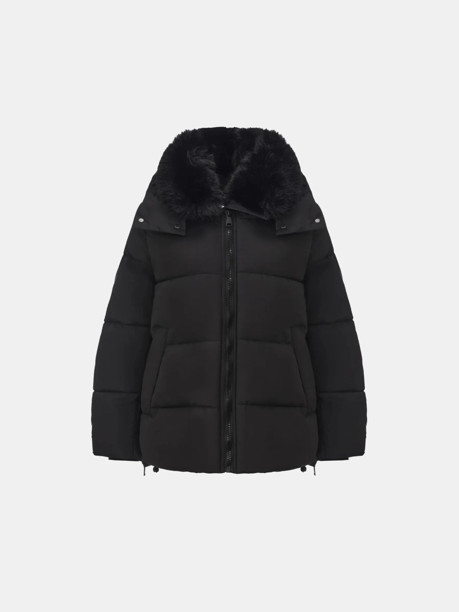 WarmCore™ Detachable Faux Fur Collar Hooded Puffer - PUFFIT