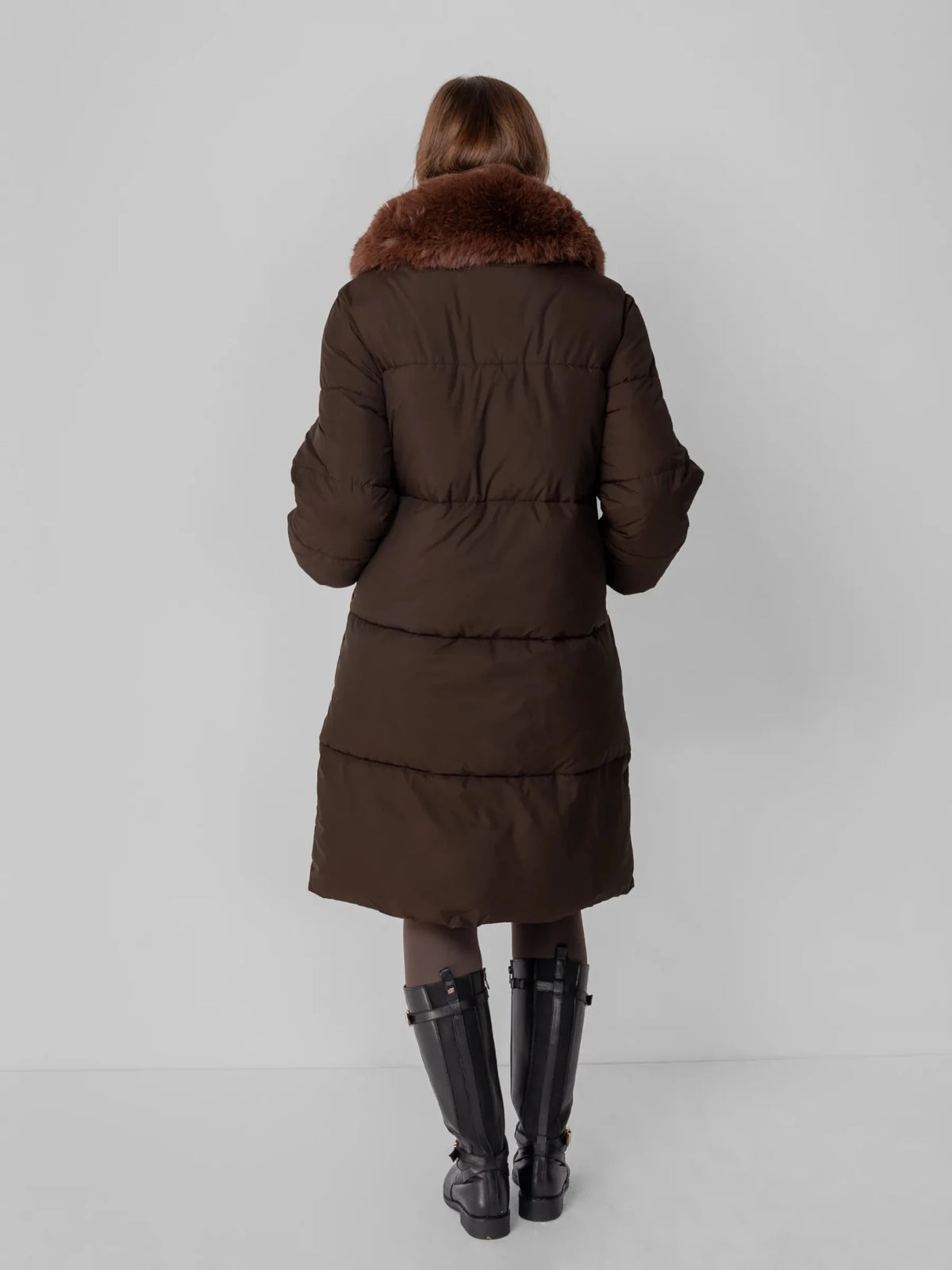 WarmCore™ Faux Fur Collar Long Puffer Jacket - PUFFITC26