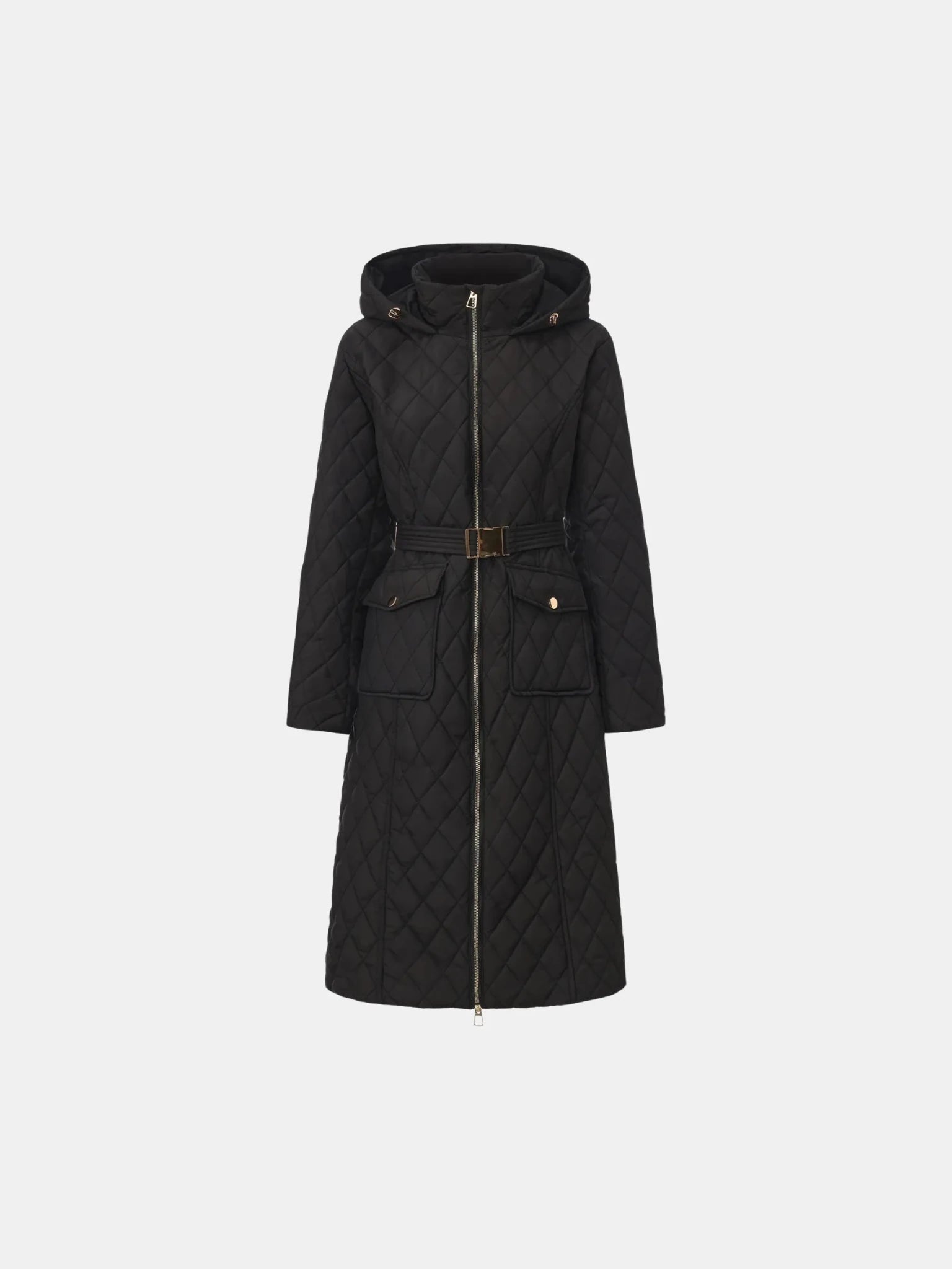 WarmCore™ Long Dimond Quilted Belted Puffer - PUFFIT