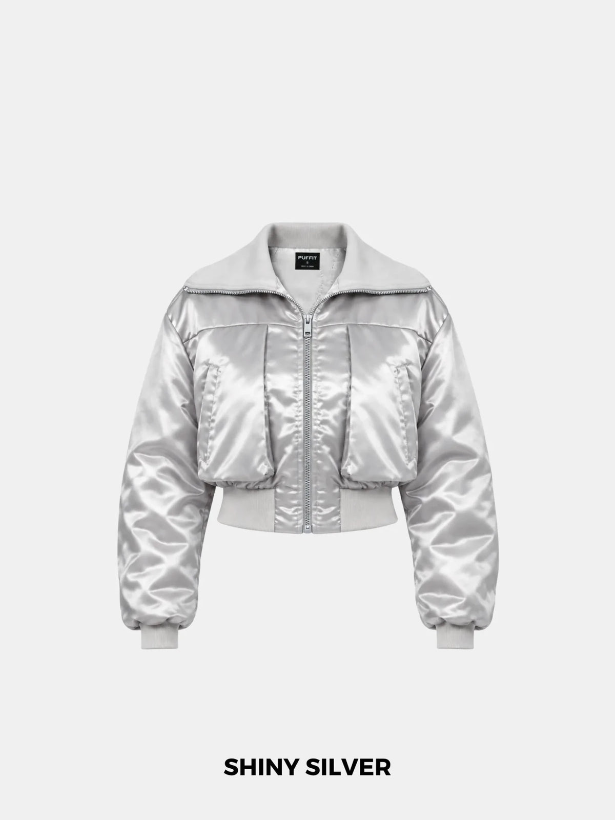 WarmCore™ Shiny Cropped Padded Bomber - PUFFITAP02