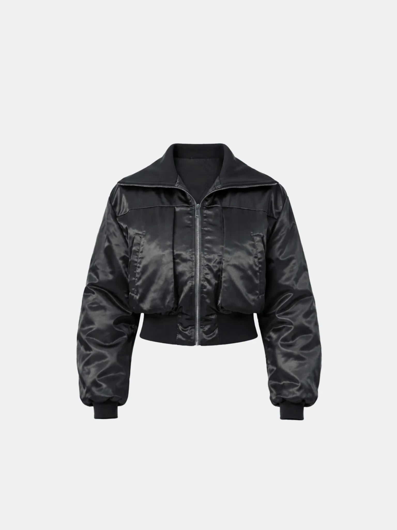 WarmCore™ Shiny Cropped Padded Bomber - PUFFIT
